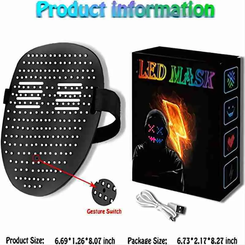 Party Masks LED Glowing Bluetooth Mask 50 Mönster Gest Face Change Halloween Christmas Prom Costume Cosplay 230814