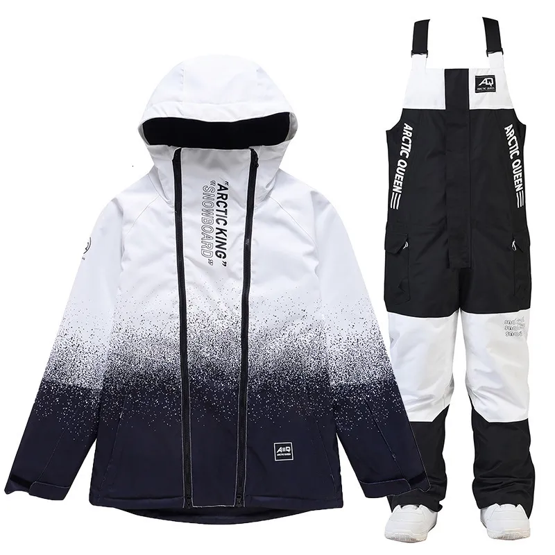 Ski -pakken hoogwaardige mannen dames snowboardende pak jas en slabib broek winter warme waterdichte ski -outfit berg snowuit 2023 230814