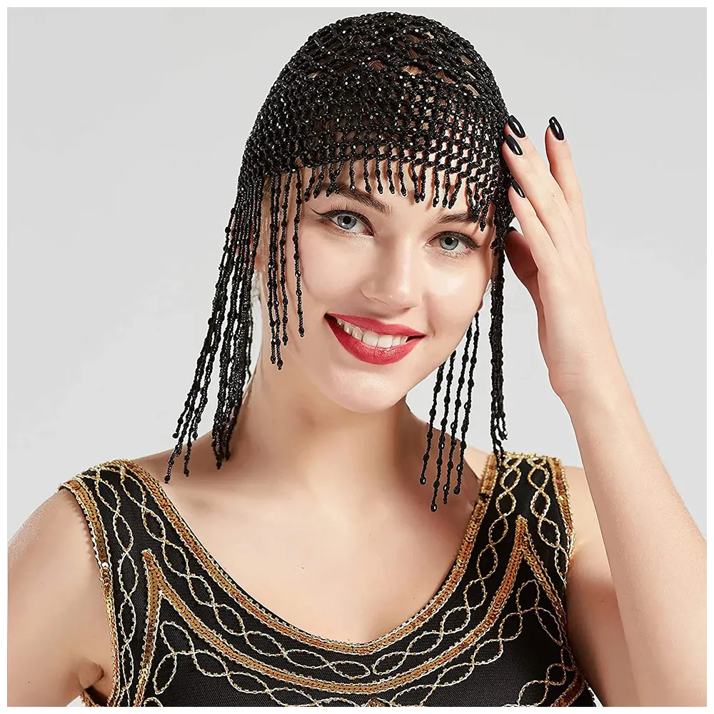 Wedding Hair Jewelry Handmade Acrylic Beaded Cap Headpiece  display picture 2