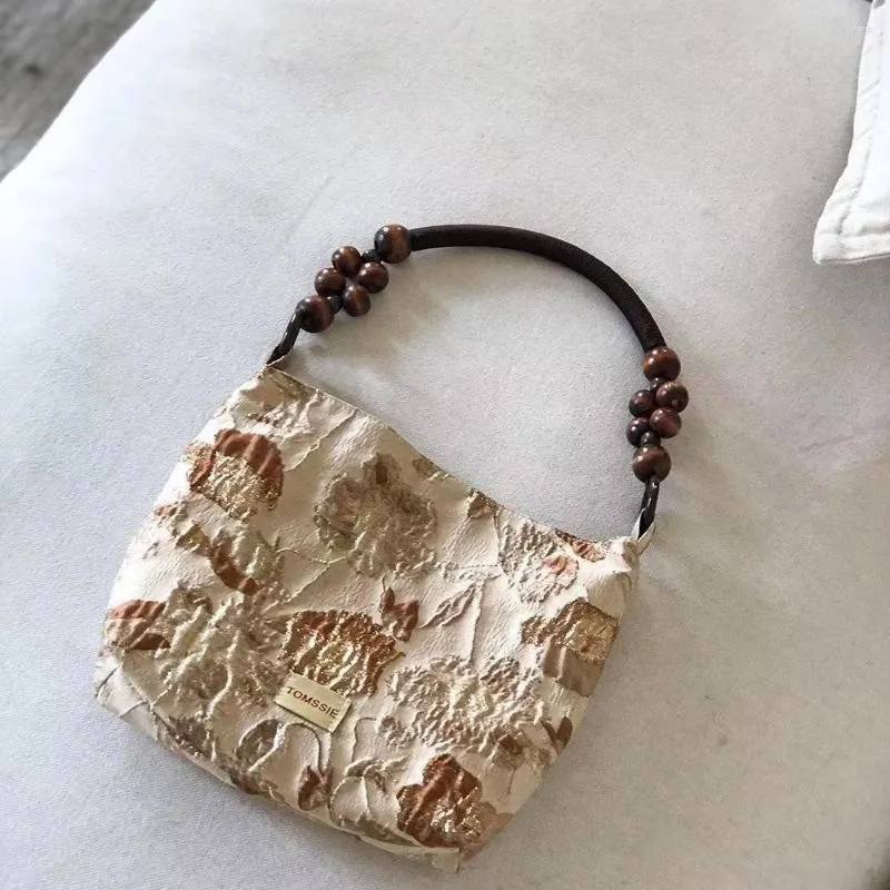 Torby wieczorowe Tomssie Designer Bag luksusowe torebki Kobiety vintage kwiatowy Jacquard splot Mała bagietka na ramię