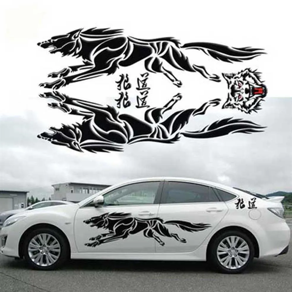 CAR Universal Wolf Car Stickers Scratch Body Animal Naklejki decal320W