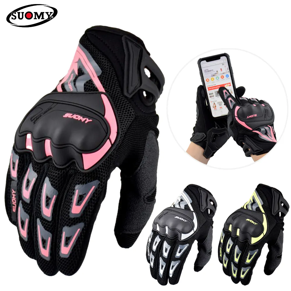 5本の指の手袋Suomy Motorcycle Motorbike Touch Screen通気性Guantes Moto Racing Summer Spring Men Luva Luva DH 230816