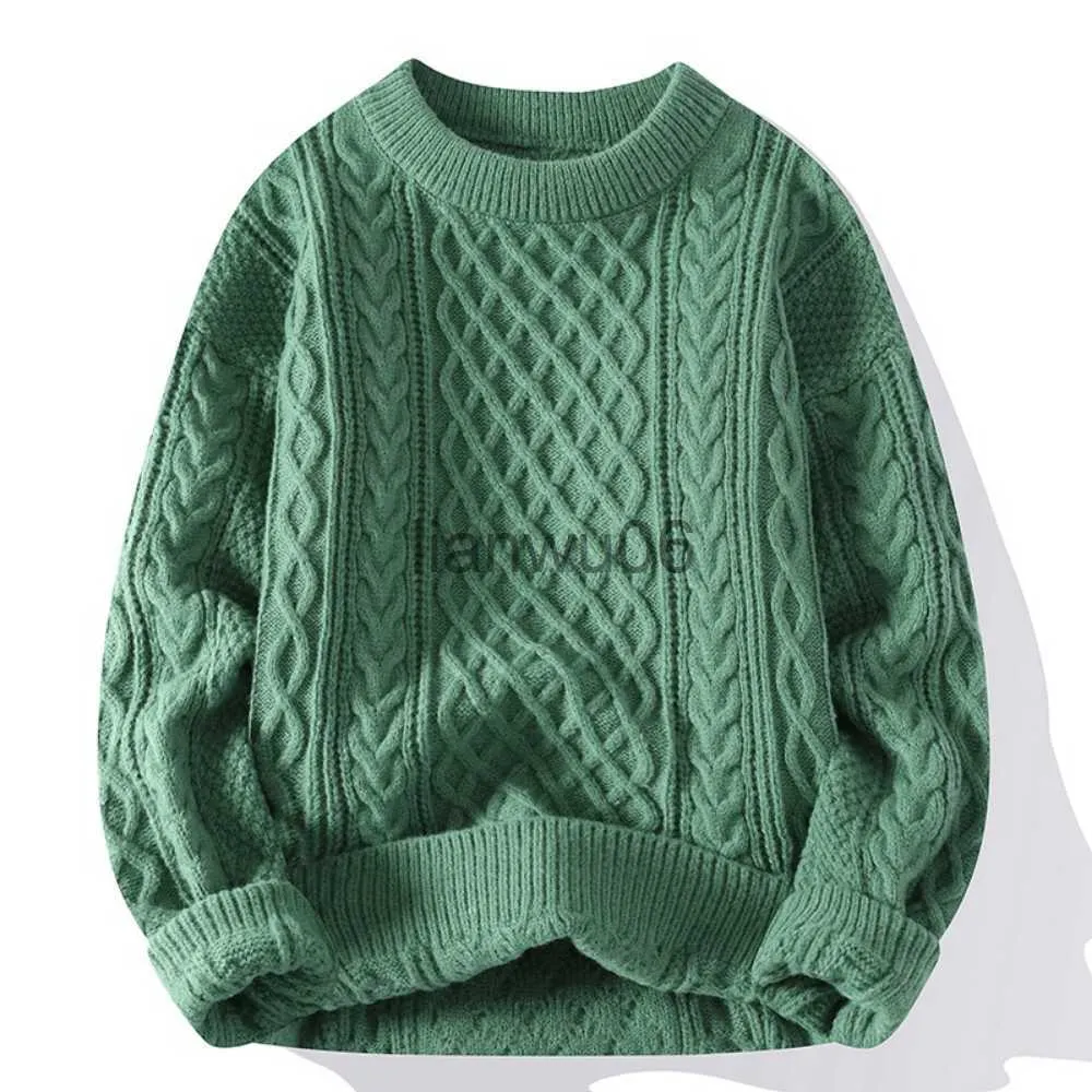 Herentruien Groene truien Men Crewneck Sweater Men Pullover Jumpers Fashion Clothing Autumn Winter Tops Mannen gebreide sweatshirts J230806