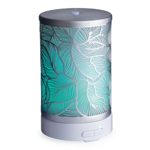 100 Cut Metal Ultrasonic Essential Oil Diffuser, Silver