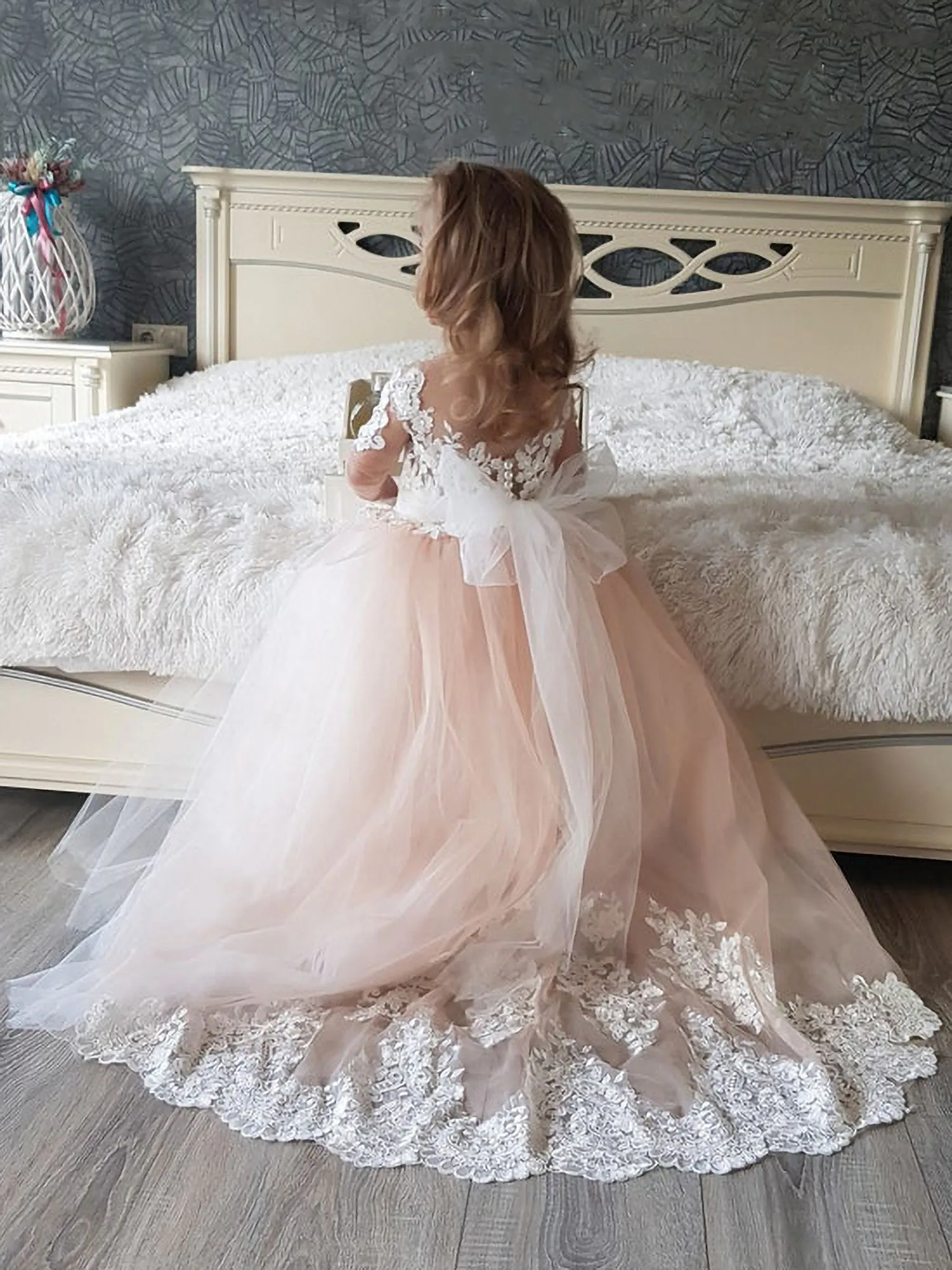knee length dresses for ladies Blush Pink Prom Dresses With Long Sleeves, A Line Elegant Evening Dres –  cherishgirls