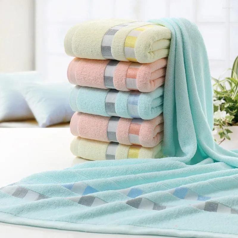 Towel 1PCS Cotton Absorbent Bath 70 140cm Large Solid Quick-Drying Soft Beach Towels Thick SPA Mat For Adults