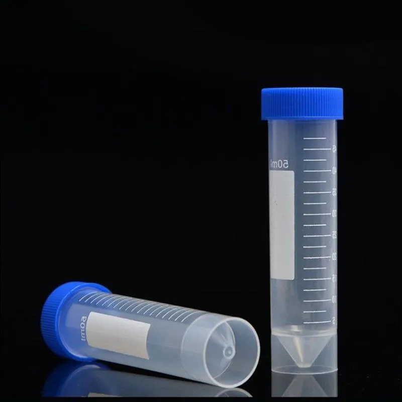 50 ml plastikowej śruby z płaską dolną rurką testową wirówki z skalą wolnostojącą rurki odśrodkowe Złącze laboratoryjne OWFHV