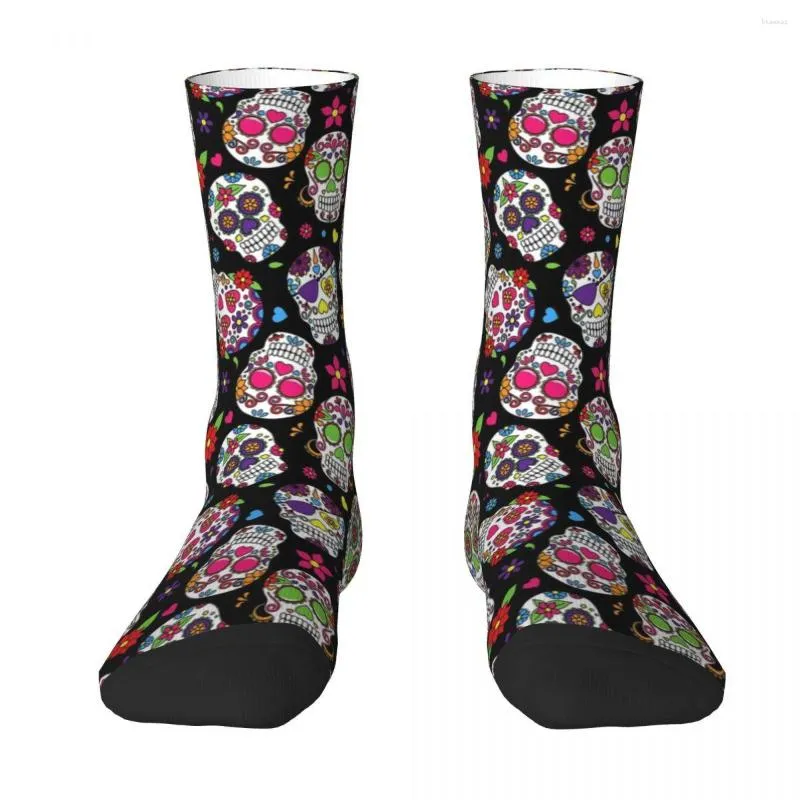 Herrstrumpor Day of the Dead Skull Mexikansk unisex vår sommar Autumn Winter Happy Street Crazy Sock