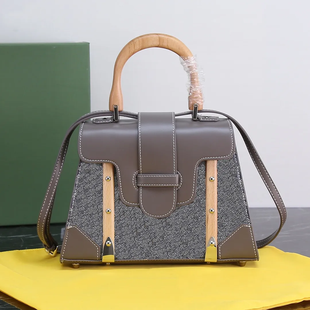 Sac de créateur de qualité Saigon Flap Poignée en bois Hommes et femmes Sac à bandoulière Sac de selle en cuir véritable Sac à main Sac à bandoulière Portefeuille M3220