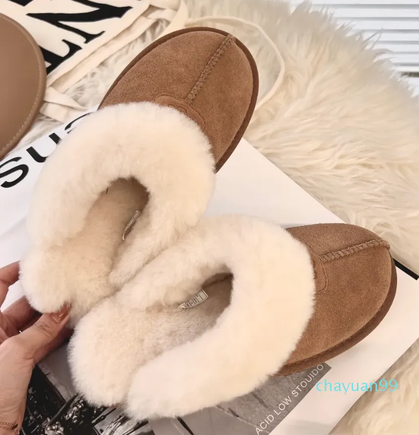 ugly designer uggss fluffy toffel australiska plattform tofflor ug scuffs ullskor fårskinn päls riktigt läder klassiska märke casual kvinnor utanför skjutreglaget