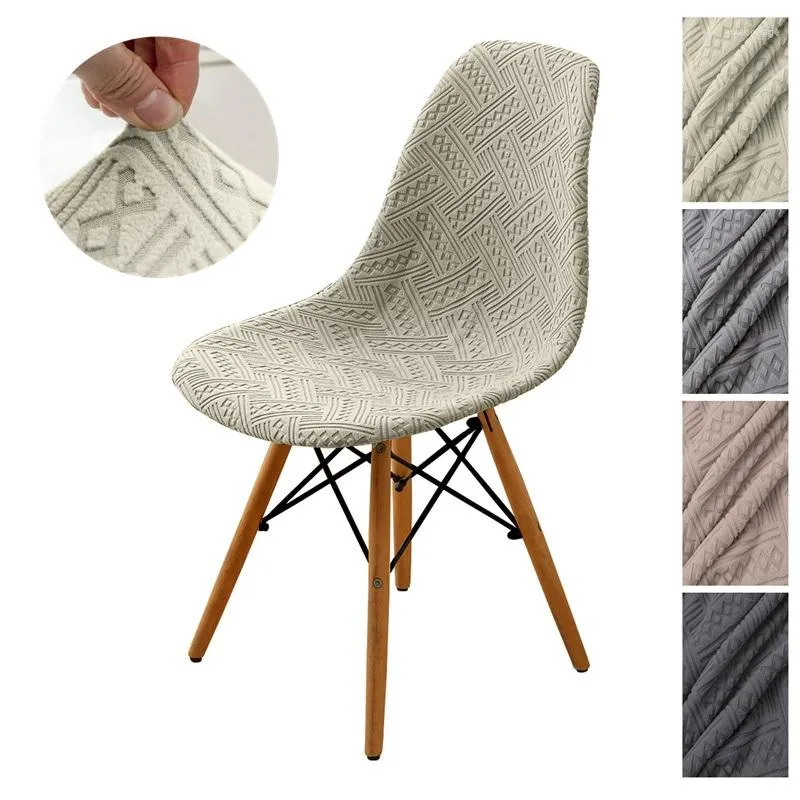 Chair Covers Jacquard Elastic Dining Cover Seat Case Stripe Shell Slipcovers Armless Stool For Banquet Wedding Kitchen