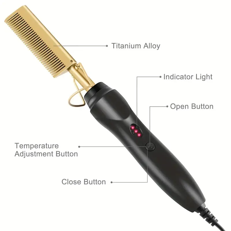 【★安心の定価販売★】 2 In 1エレクトリックホットコームストレートナー:洗練された ヘアスタイリング用品
