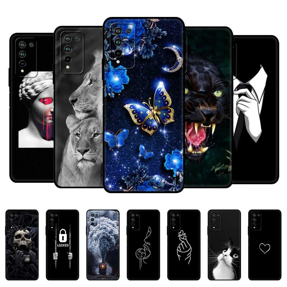 För Honor 10X Lite Case Silicon Soft Back Cover Phone Case for Honor 10X Lite Bumper 10Xlite Funda Etui Black TPU Case