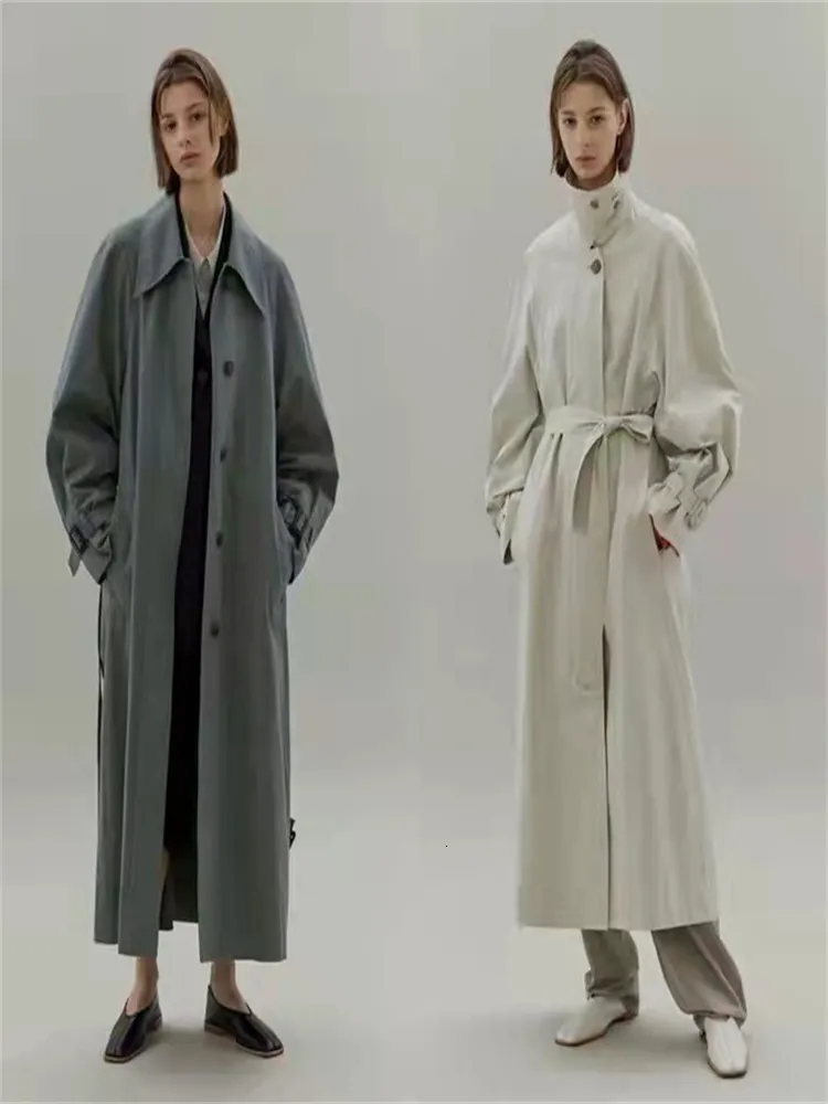 Women's Trench Coats LowClssic Coat Fashion Brand Luxry Design Easy Commute Versatile Silhouette Medium Length Overcoat 230815