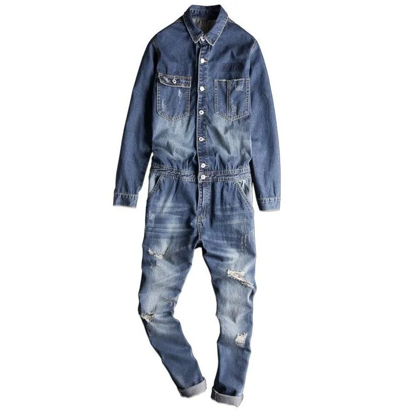 Ripped Bib Overalls Died Jumpsuits for Male Suspender with Holes Size M-xxl Drop Delivery Appar Dh9rn