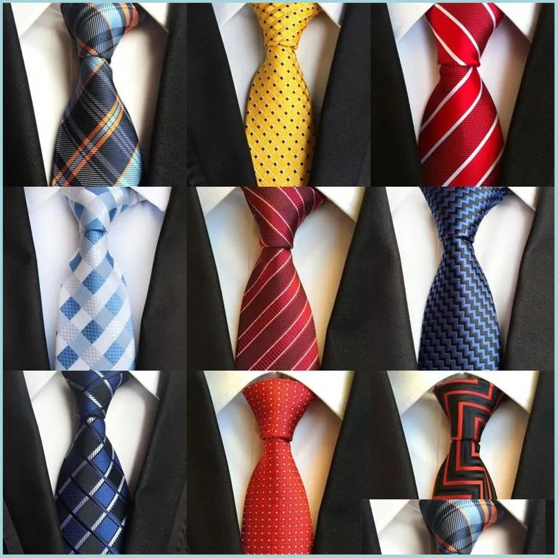 Nekbanden ontwerper heren 38 ontwerp zijde 8 cm plaid gestreepte voor mannen formele zakelijke feesten gravatas 254 r2 drop levering mode accessori dhpxu