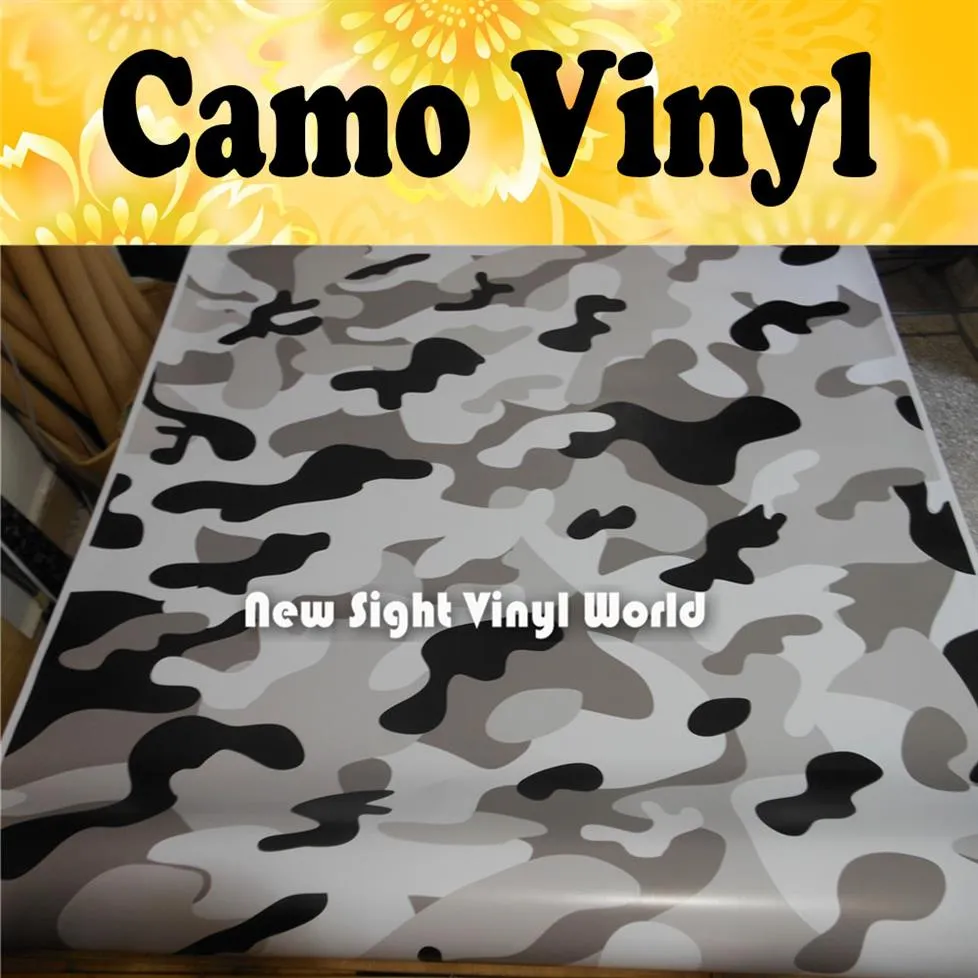 Jumbo Snow Camouflage Vinyl Car Vamp Обвокат камумальная пленка Арктическая городская камуфляж виниловая пленка размер1 50 30м рулон248R