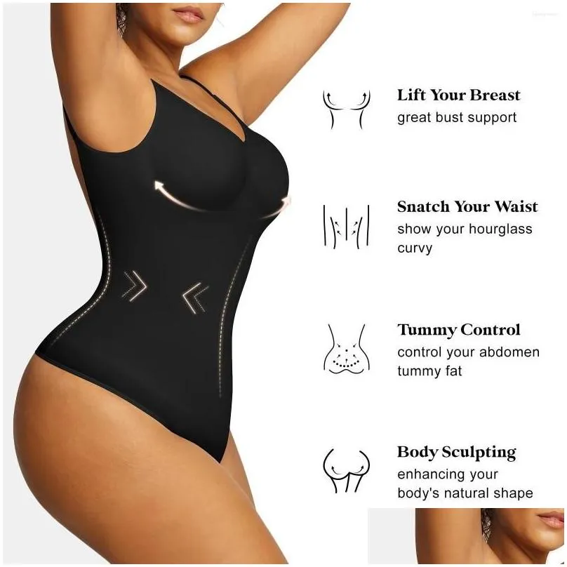 Womens Shapers Skims Thong Low Back Seamless Bodysuit Dupes For