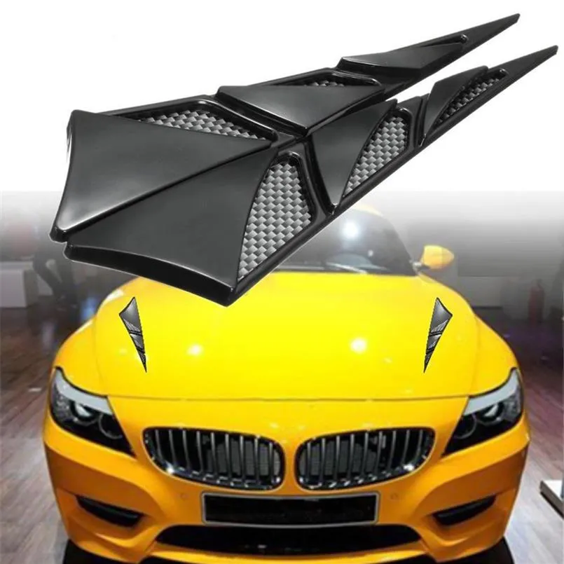 2PCS Hood Hood Side Fałszywe naklejki na gniazdo powietrza Symulacja Ation Ation Wind Usta Usta Shark Dekoracyjne naklejki 244U