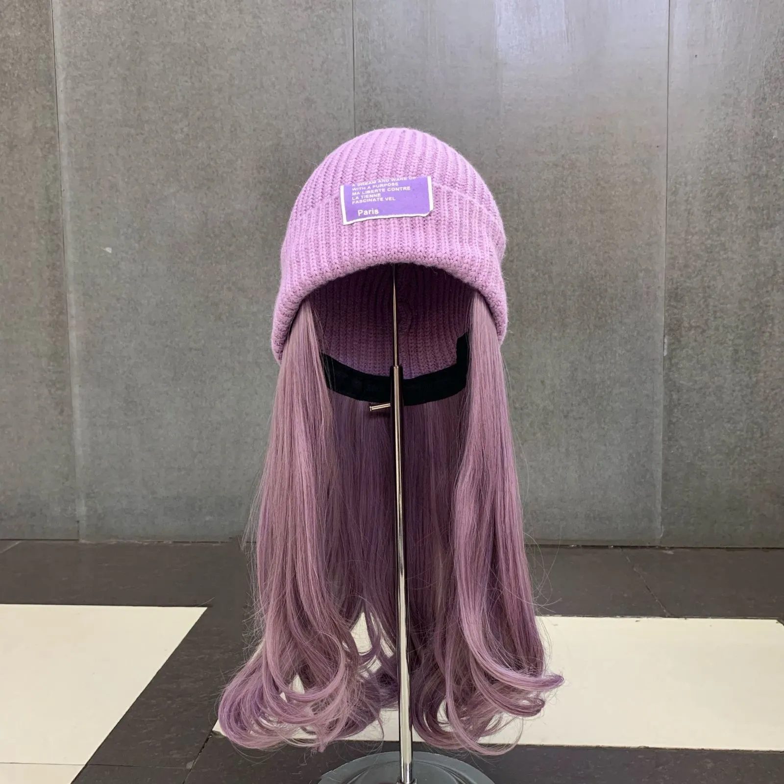 Women\'s Pink Purple 2 Packs Stylish Winter Warm Knitted Beanie Skull Hat Cap FLAME SKULL CAP BEANIE - PURPLE / GREEN – Kill Crew main image 2