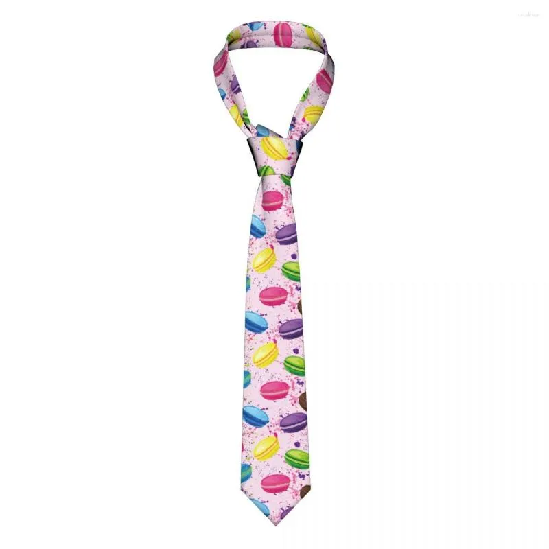 Yay bağları renkli fransız macaron kurabiyeleri kravatlar erkek kadın polyester 8 cm boynu moda dar günlük aşınma gravatas iş