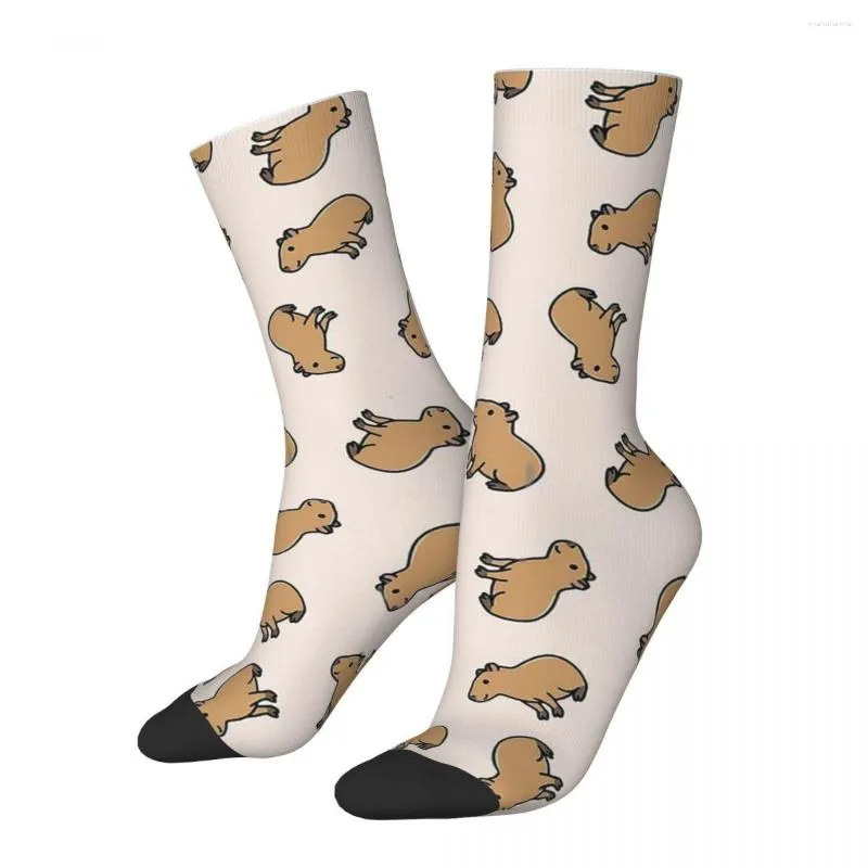 Men's Socks Capybara Pattern Swimming Men Women Windproof Novelty Spring Summer Autumn Winter Stockings Gift