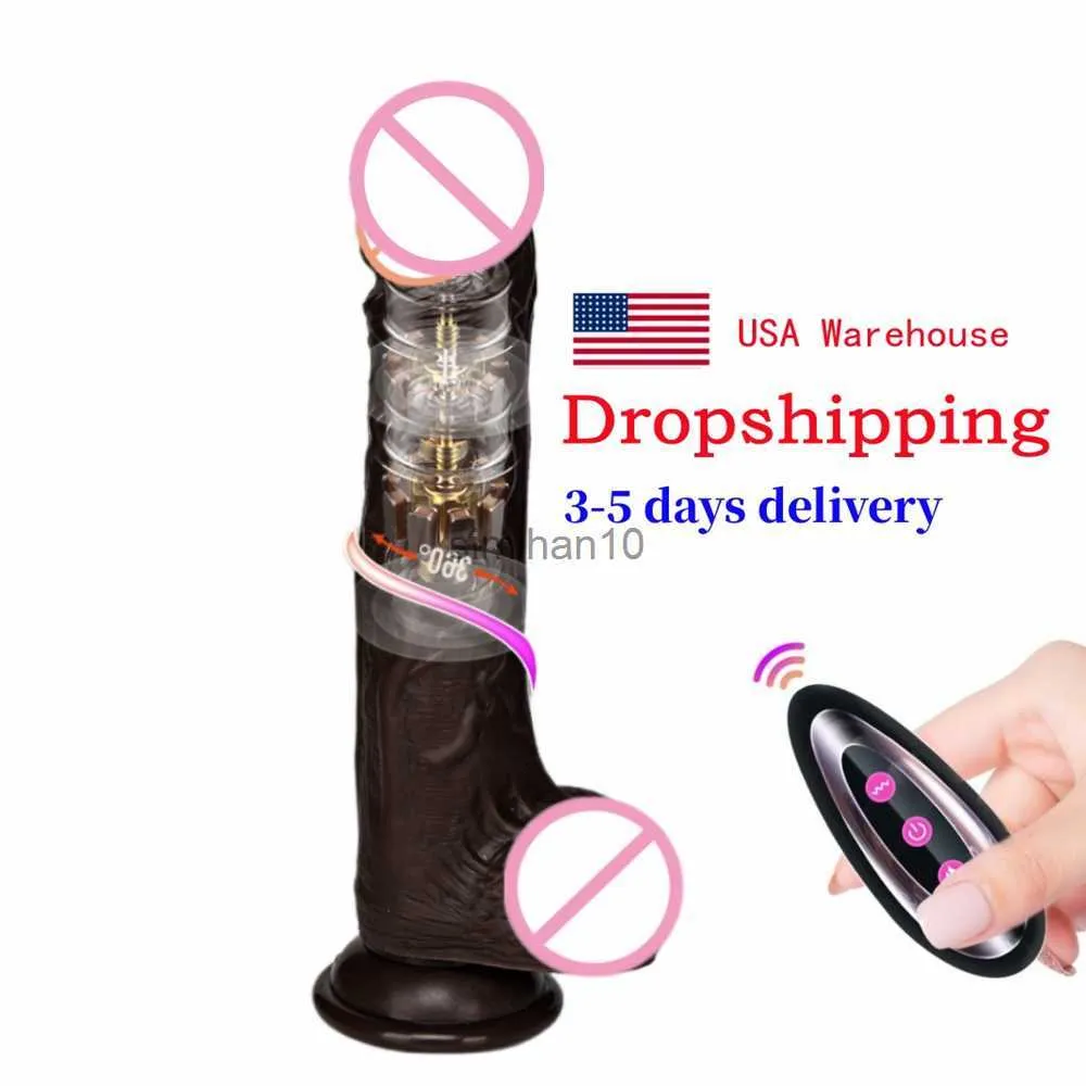 Dildos/Dongs Realistyczny kubek ssący wibrator dildo dla kobiet zdalne sterowanie perystaltyczną zabawką seksu dla dorosłych podwójne motory wibrujące miękkie dildos HKD230816