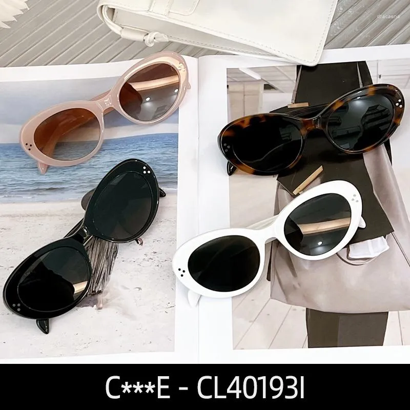 Sunglasses 40193i Stylish Retro 2023 Women's Uv400 Square Lens Acetate Men's Driving Glasses Celinx