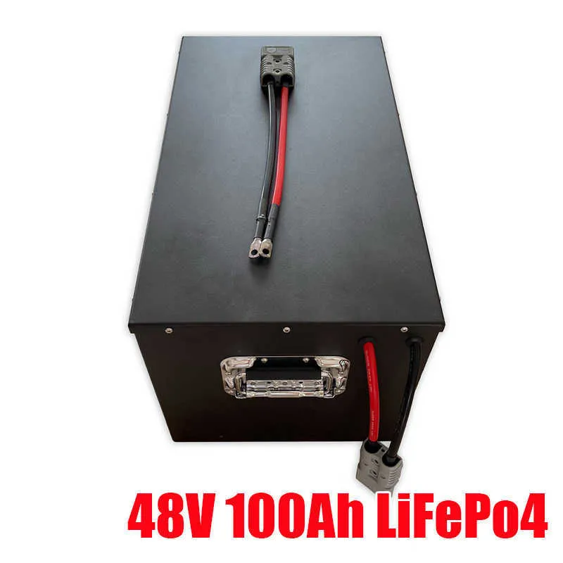 Wiederaufladbar Tiefenzyklus 48 V 100AH LIFEPO4 LITHIUM -Batteriepack für Solarenergiespeicher + 15A Ladegerät