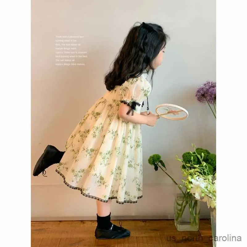 Girl's Dresses Girls 'Summer Dress 2023 New Children's Ancient Style Qipao Dress Foreign Princess Dress Girls' Summer Dress R230816