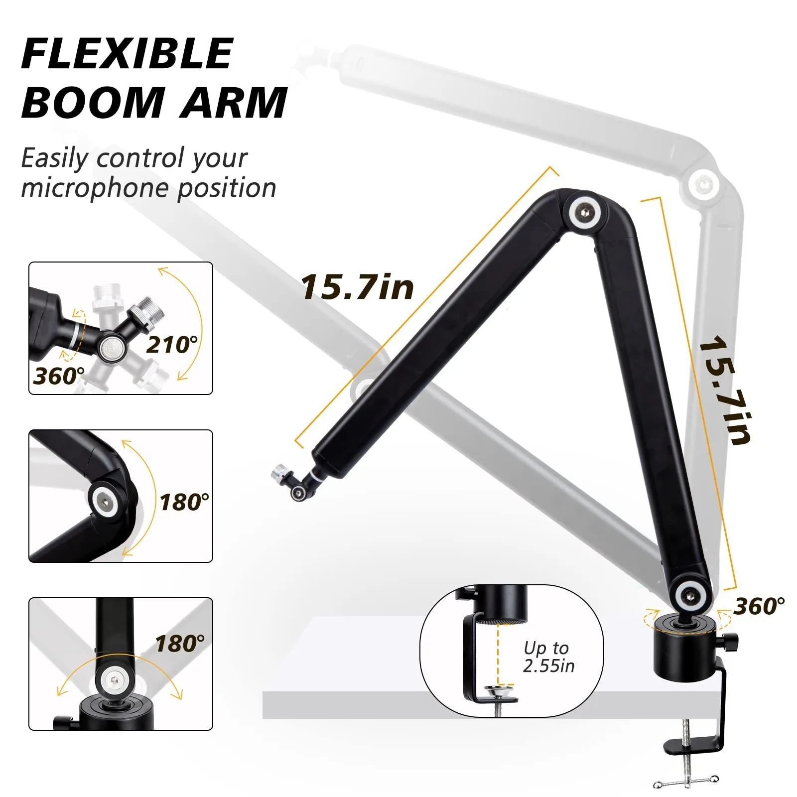 Flash Brackets Microphone Stand Adjustable Scissor Arm Stands For HyperX QuadCast  Mic USB Condenser Recording Heavy Suspension Boom 230816 From Bong04,  $22.42
