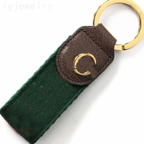 Дизайнерский брелок кожи кожаная лямка Lanyard Brown Green Red Keyring Bag Charms Fashion Bag Car Ornament