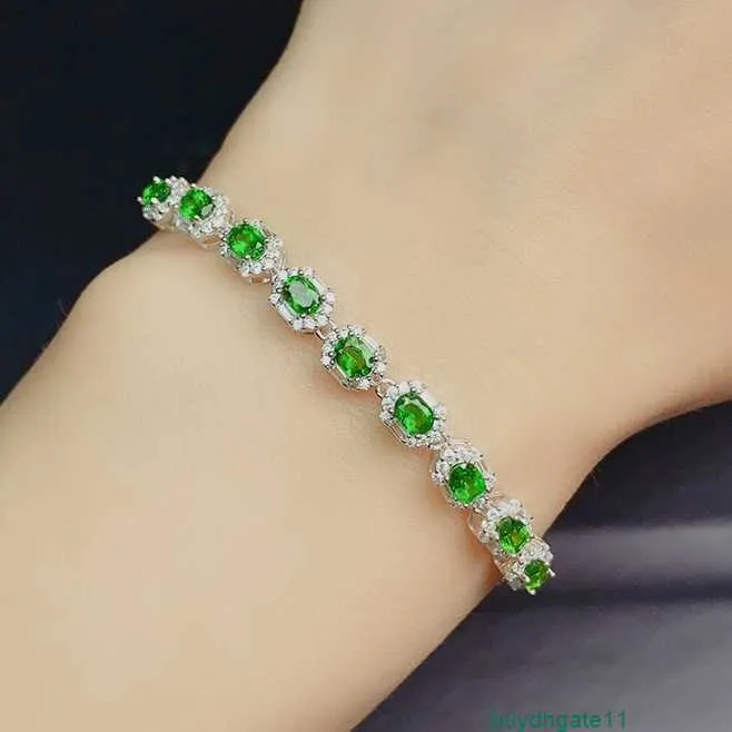 I4mt Bracelet Bangle Online Red Live Broadcast New Product Simulation Emerald Tourmaline Color Treasure Women's Fashion Temperament Hand Jewelry