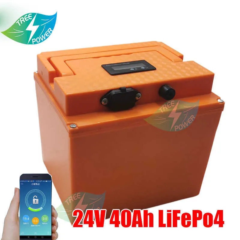 LifePO4 24V 40AH à prova d'água à prova d'água Bluetooth Bateria de Bateria de Bateria de Bateria de Bateria elétrica Bateria de lâmpada solar LED
