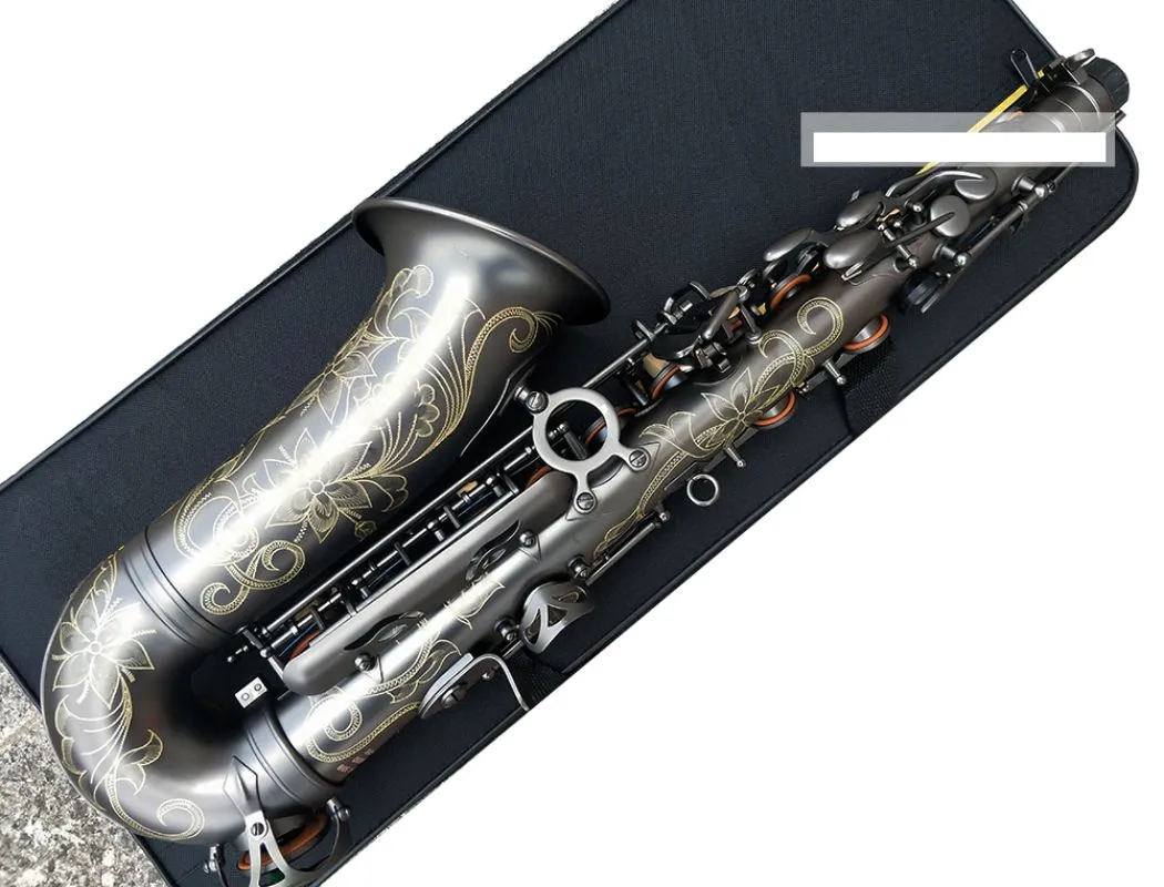 Beste kwaliteit Frankrijk 802 zwart mat muziekinstrument saxofoon e platte altsaxofoon zwarte saxen mondstukken kas