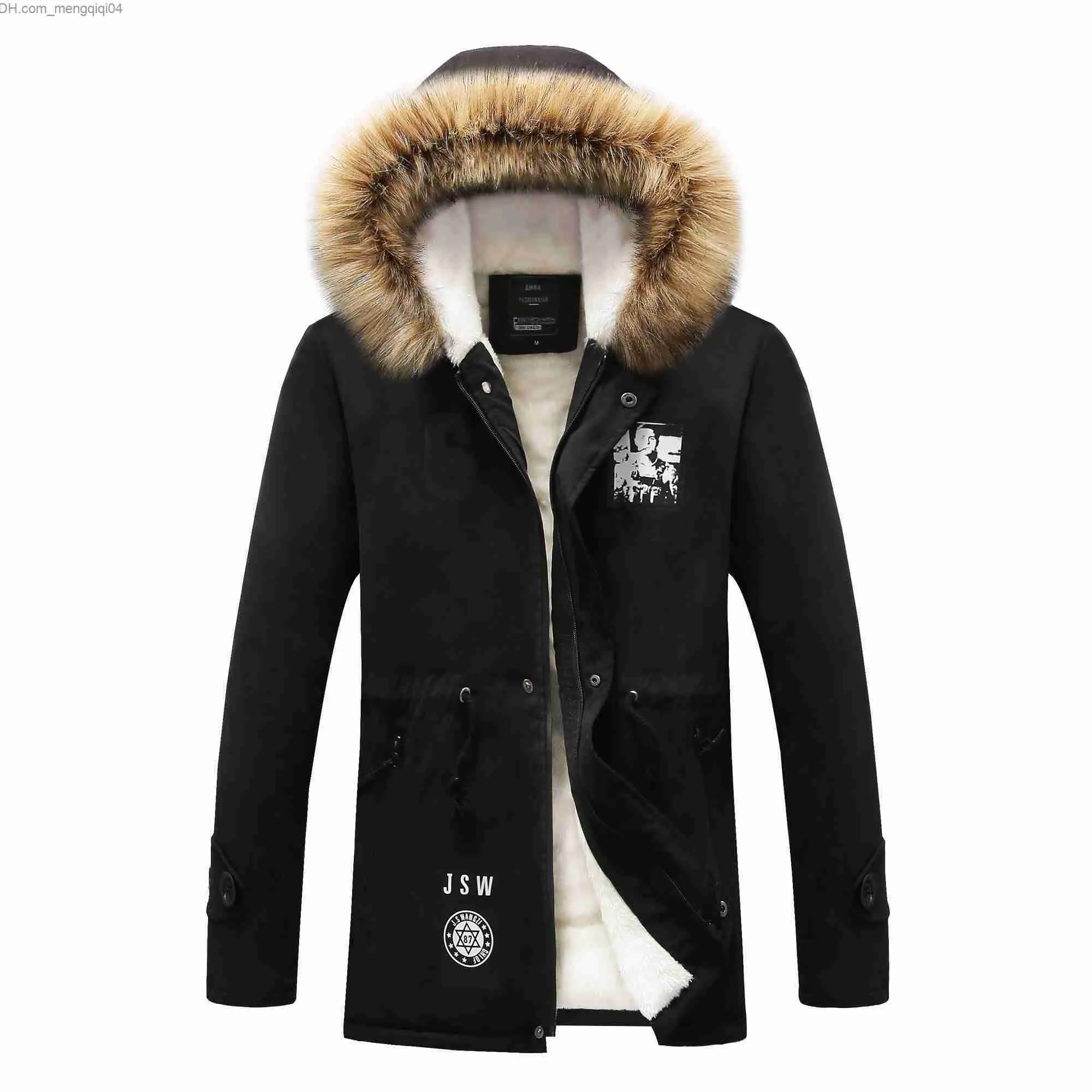 Men's Down Parkas Fashionable Fur Chaqueta forrada Parkas Men's 2022 Invierno Aislamiento espeso chaqueta y abrigos casuales con capucha