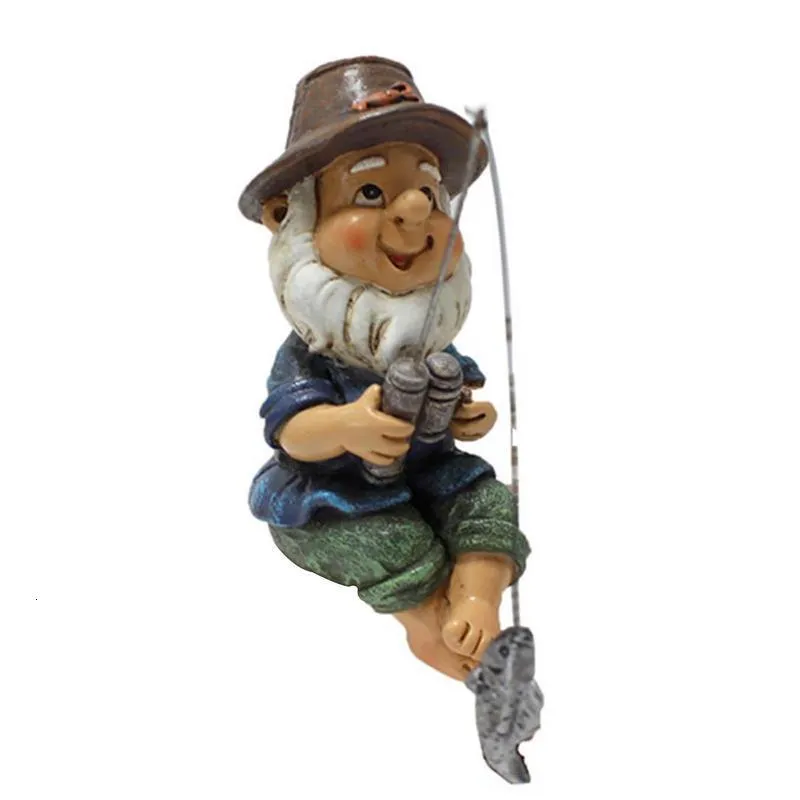 Objetos decorativos Gnome Pesk estátua de jardim ao ar livre Gnomos estatuetas Estátuas de gramado engraçado resina decoração 230815