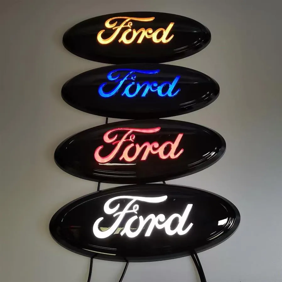 Emblema LED auto da 9 pollici per Ford F150 Simboli del badge Logo Lulbo posteriore Lulbo bianco Accessori automobilistici rossi Blu dimensioni 23x9cm32842652687