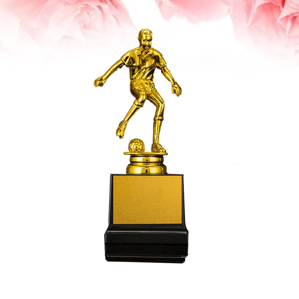 Decorative Objects Figurines Soccer Football Trophy Tournament Competition Goldstar Award Championship Cup Tabletop Figure for Golden 230815