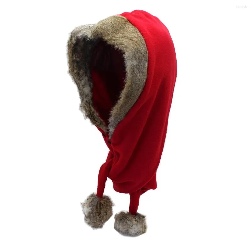 Beretten Girls Warm Kerstmishoed Pool Fleece Winddichte Winter met sjaalhek Guard Boy Woollen Children