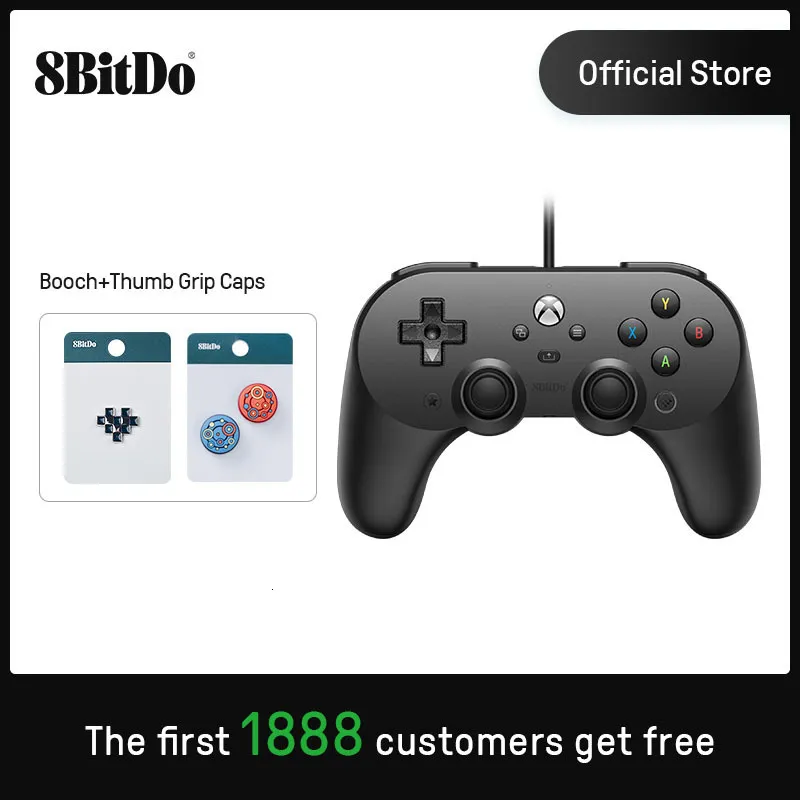 Spelkontroller Joysticks 8Bitdo Pro 2 Wired Controller för Xbox Series S X One Windows 10 11 230816