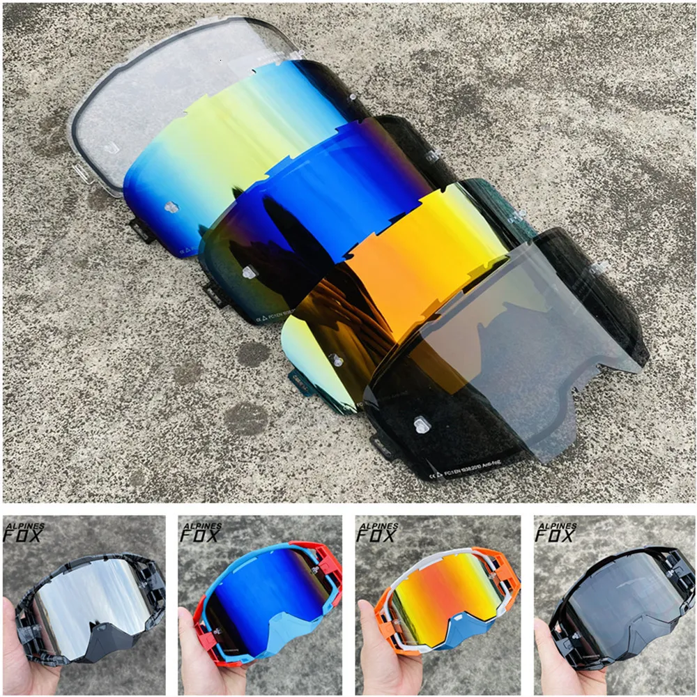 Utomhusglasögon för hastighet 4 5 5 5 6 5 MX Motocross Goggle Lens Anti Fog Double Layers Motorcykel Solglasögon Byt ut tillbehör 230816