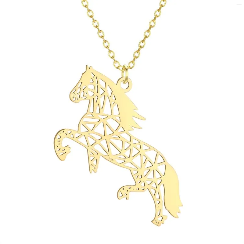 Подвесные ожерелья оригами подарки для колье для женских ювелирных изделий панк -очарование животного