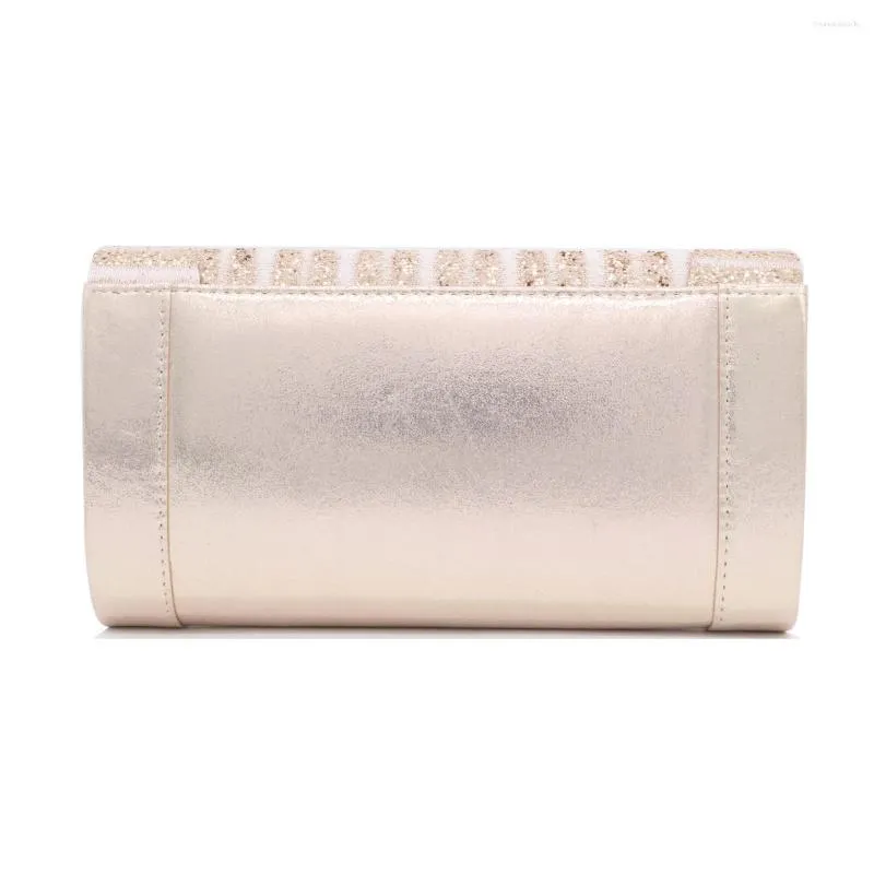 Evening Bags Solid Leather Shiny Clutch Bag Sequin Decoration Wedding Bride Pouch Rectangle Purse Formal Business Shoulder Designer