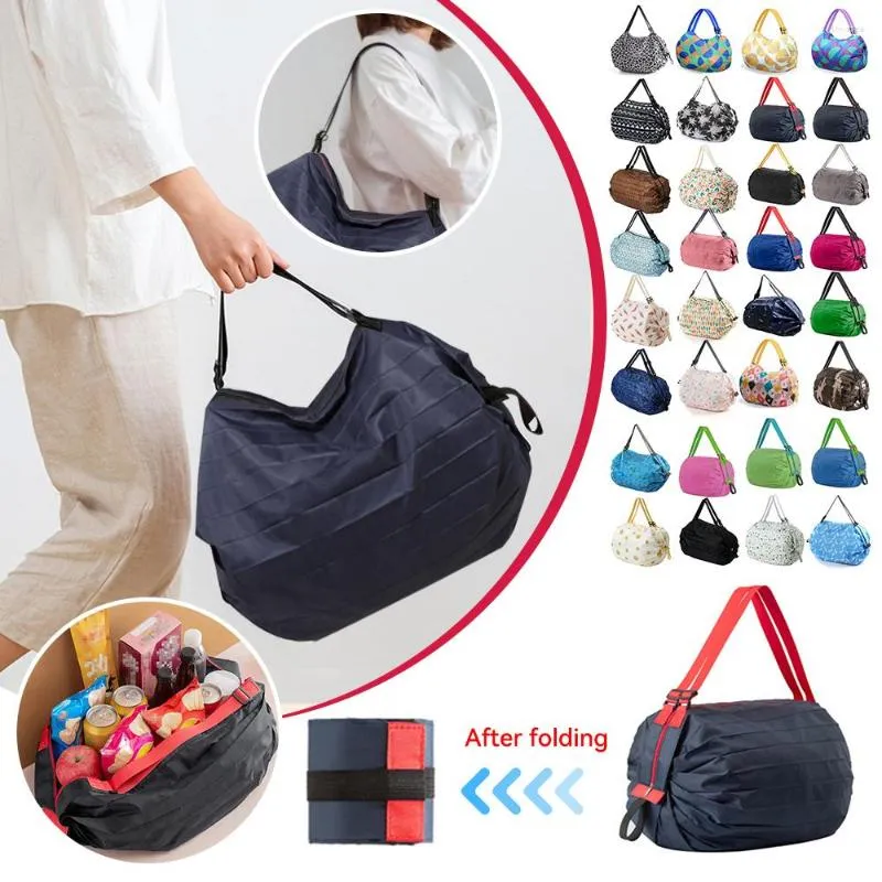 Aufbewahrungstaschen Großer faltbarer Einkaufstaschen wasserdichte umweltfreundliche wiederverwendbare tragbare Schulterhandtasche für Reisen Lebensmittel Modetasche