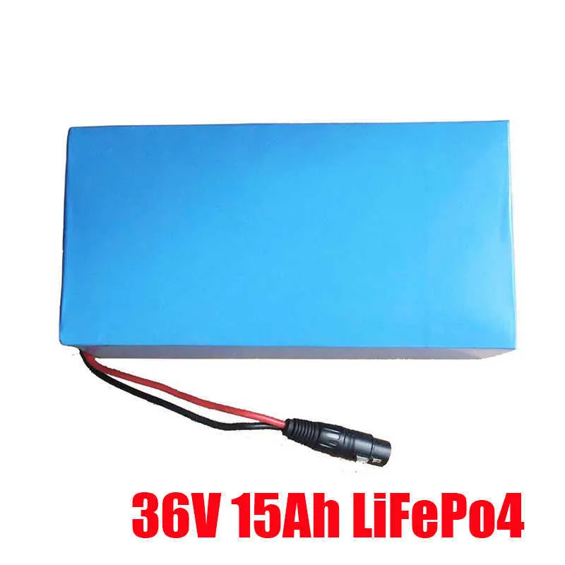 Elektrische fietsbatterij 36V 15AH LIFEPO4 Oplaadbare lipo ebike batterij 36V voor elektrische fiets +5A -lader