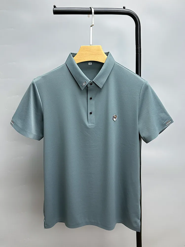 Luxury Mens Ice Silk Golf Polos For Men With Lapel And Short Sleeves ...