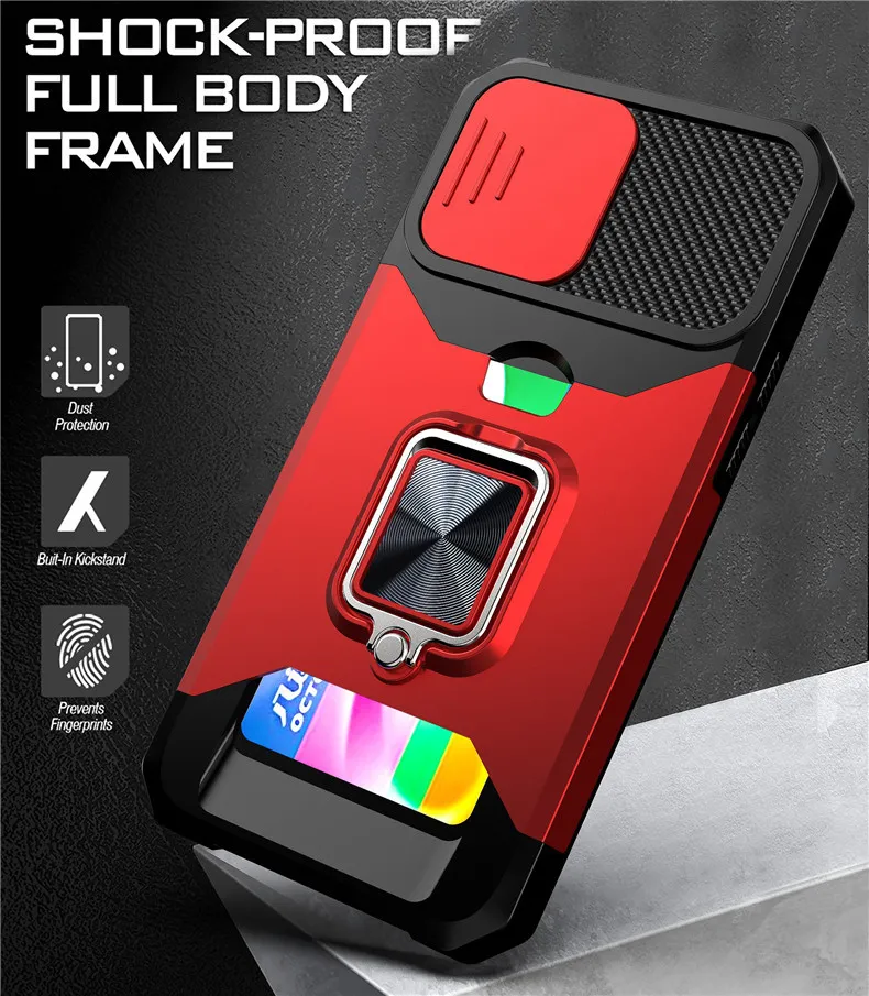 Sliding Window Phone Cases Kickstand Back Cover Ring Armor Card Holder Protector for iPhone 15 15pro 15plus 15ultra 14 13 12 11 pro max X Xs XR 6 6P 7 7P 8 8plus