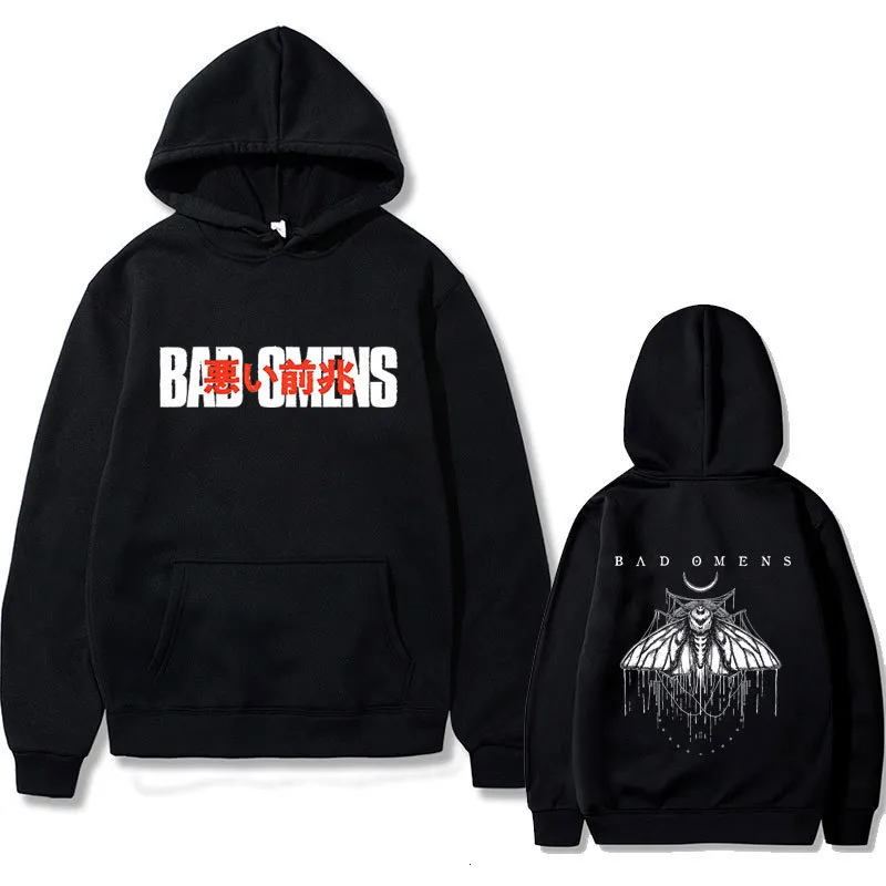 Felpa con cappuccio da uomo con cappuccio Bad Omens Band Hoodie Men Women Fashion Vintage Overszed Manshirt Man Rock Punk Gothic Streetwear Streetwear Mash Fleece Cotton 230815