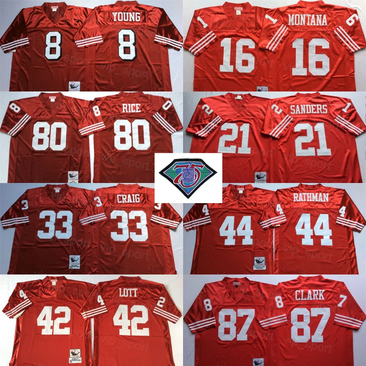 Vintage 1989 1994 Football 80 Jerry Rice Jerseys 8 Steve Young 16 Joe ...